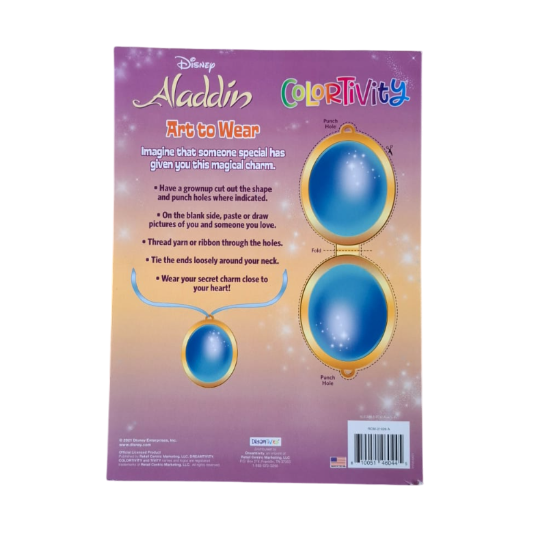 Libro para colorear con actividades, Aladdin