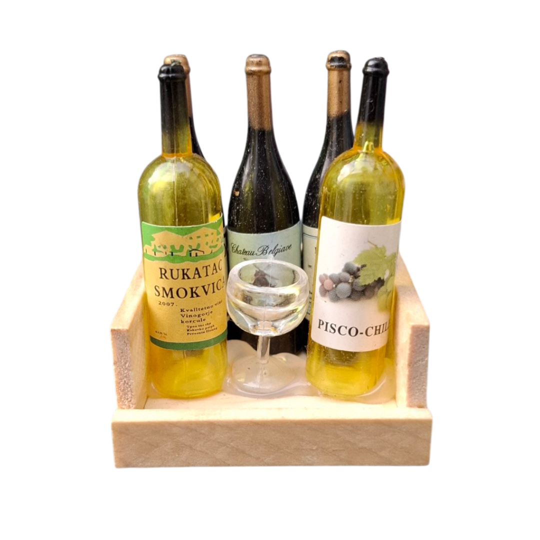 Botellitas de vino, imanes.