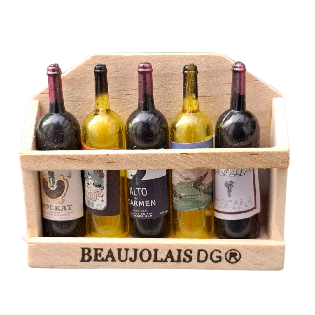 Botellitas de vino, imanes.