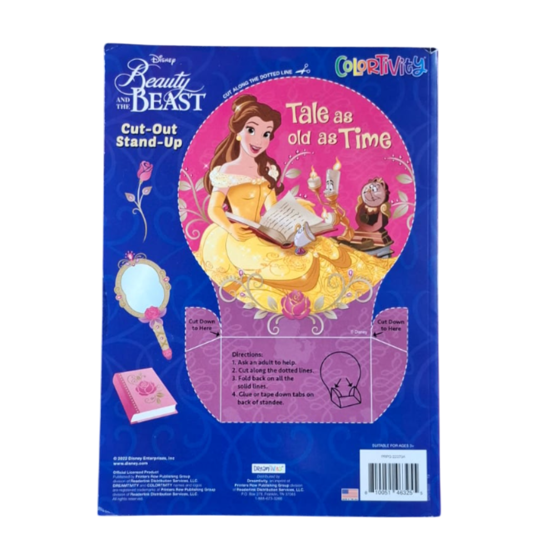 Libro para colorear con actividades, La Bella y la Bestia.