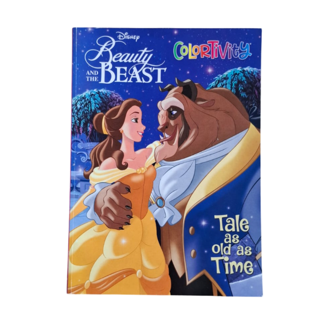 Libro para colorear con actividades, La Bella y la Bestia.